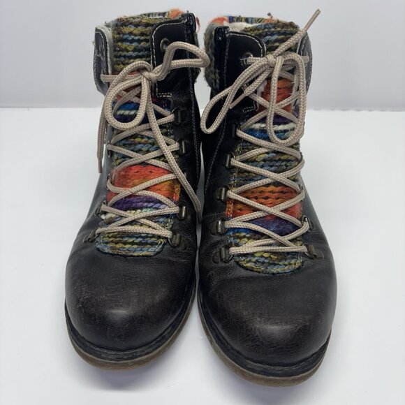 Rieker Winter Boots Womens 39 Felicitas Multicolor Leather Lace Up Round Toe - Picture 4 of 14